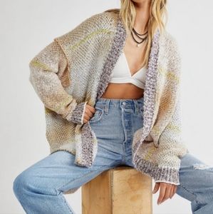 FREE PEOPLE BEIGE DayDreamer Cardi sweater cardigan size L